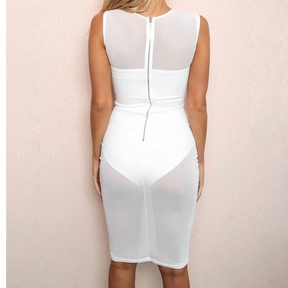 TIGERMIST White mesh sleeveless dress - Picture 3 of 8